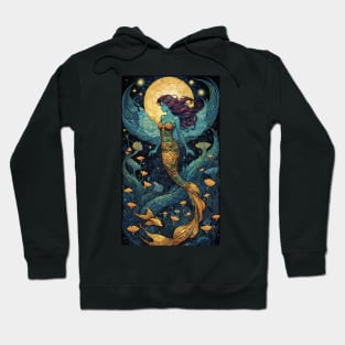 Starry Night Symphony: Van Gogh-Inspired Mermaid Hoodie